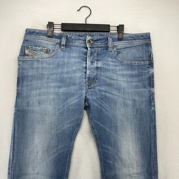 Diesel jeans mens 34x32 Fits 36x33 Blue Safado Regular Slim Straight Vintage y2k - Picture 4 of 15